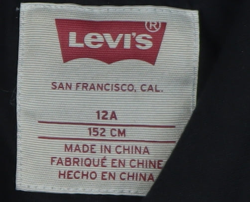 Levi's Boys Black Pullover Hoodie, Size 12, Logo Design