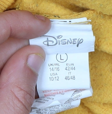 Disney Women's Yellow Animal Print Pullover Sweatshirt L