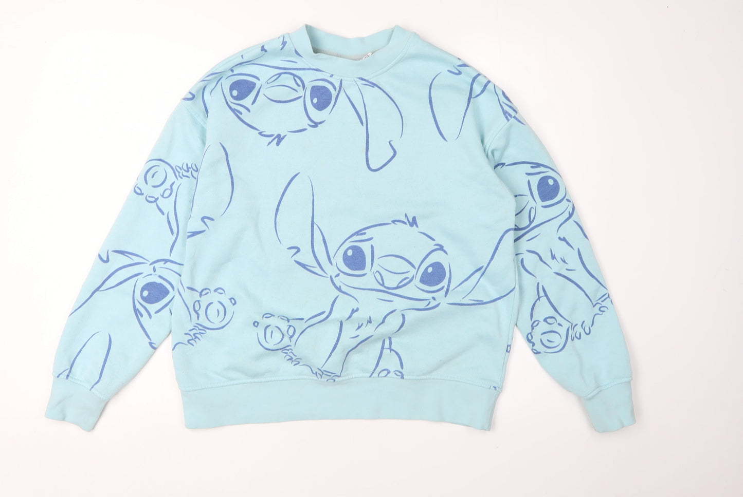 Disney Women's Blue XS Cartoon Pullover Sweatshirt