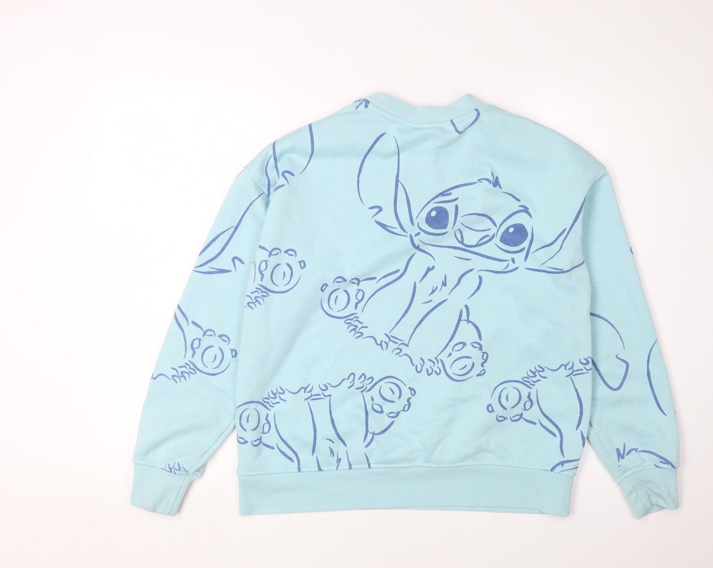 Disney Women's Blue XS Cartoon Pullover Sweatshirt