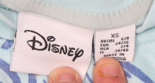 Disney Women's Blue XS Cartoon Pullover Sweatshirt