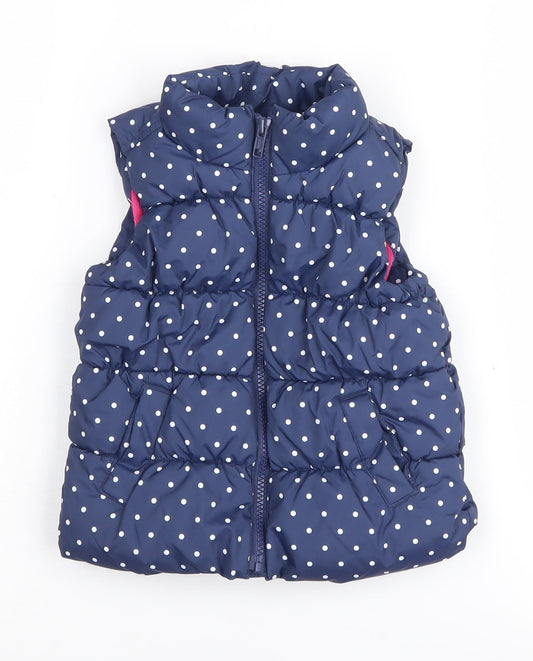babyGap Girls Blue Polka Dot Puffer Jacket 2 Years