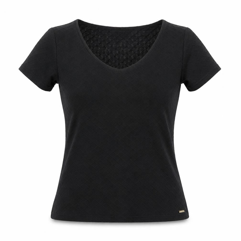 Womens UK Size S Jacques Vert Black Cotton T-Shirt