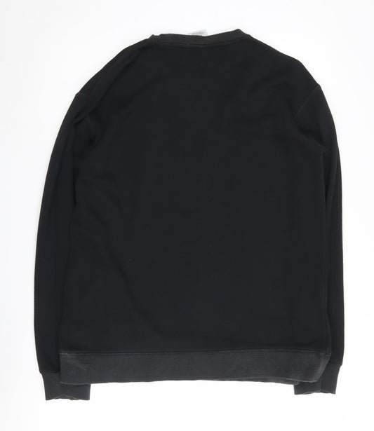 Adidas Black Graphic Print Sweatshirt M Unisex