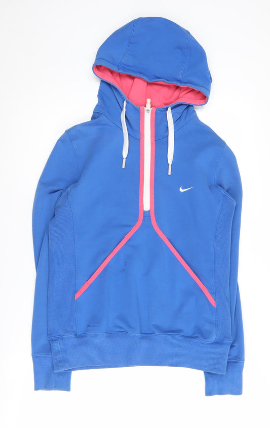 Nike Women's Blue Medium Zip Hoodie Gym Training