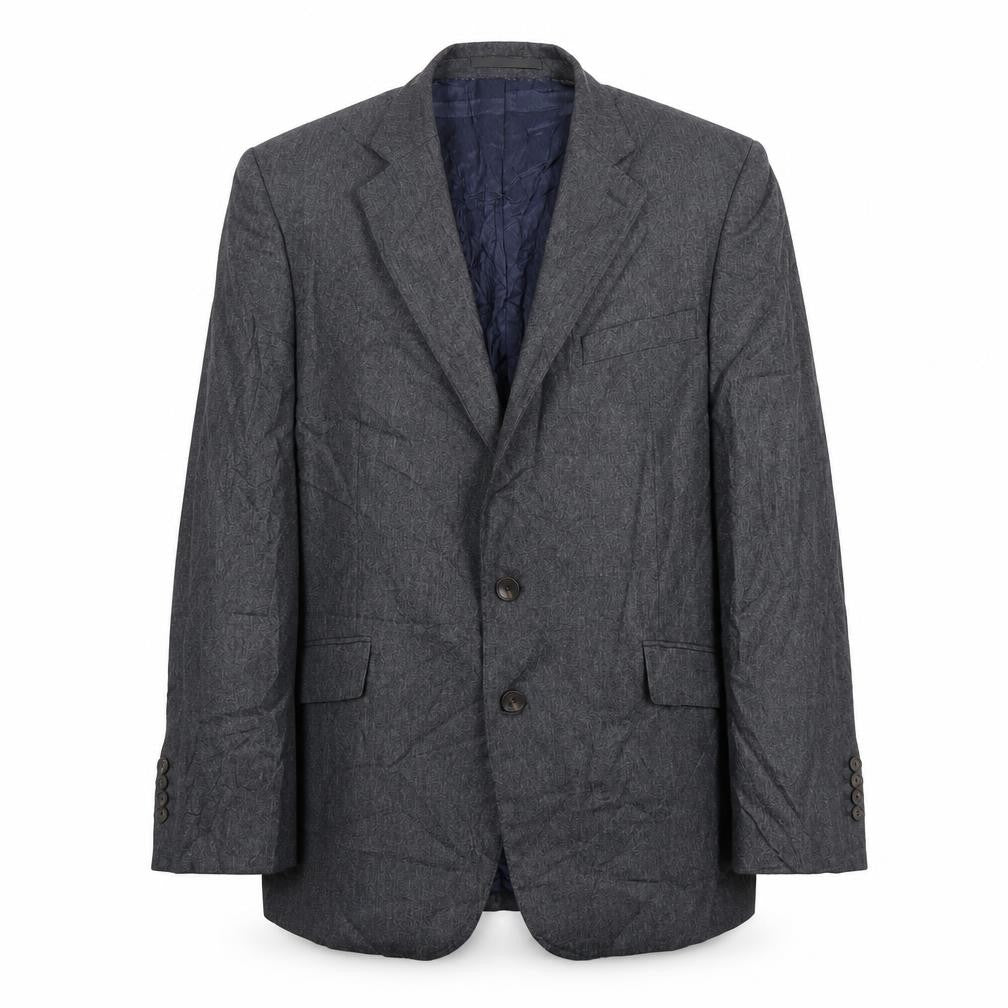 Mens 42 Chest Regular Jaeger Grey Two-Button Blazer