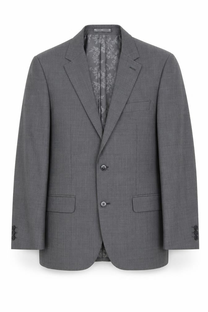 Mens 38 Chest Regular Pierre Cardin Grey Two-Button Blazer