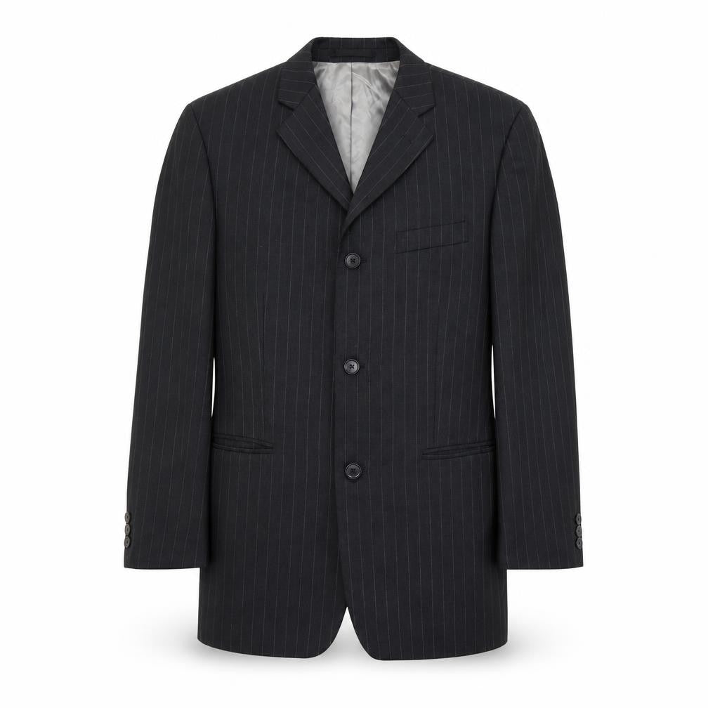 Mens 48 Chest Regular Pierre Cardin Black Three-Button Blazer
