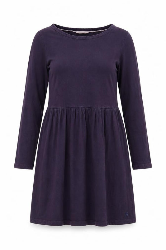 Joules Women's Purple Fit & Flare 3/4 Sleeve Dress