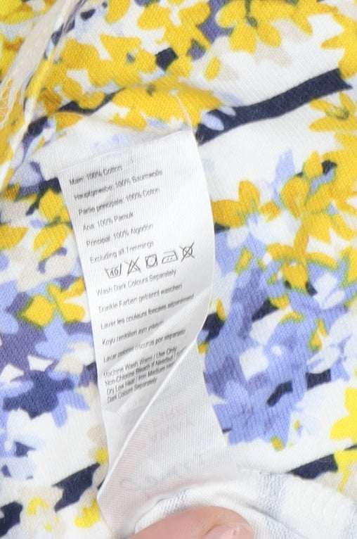 Joules Women's Multicoloured Floral Striped Tunic T-Shirt, Size 6