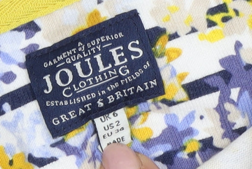 Joules Women's Multicoloured Floral Striped Tunic T-Shirt, Size 6