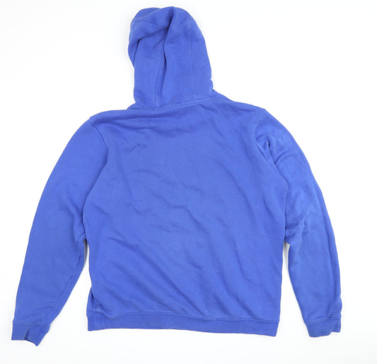 Nike Men's Blue Pullover Hoodie - M, Graphic Logo