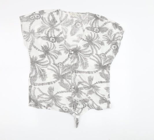 Fat Face Women's White Tropical Blouse Size 8