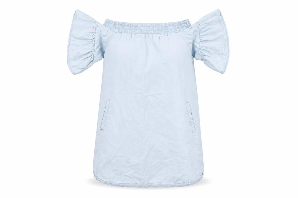 AllSaints Women's Blue Off Shoulder Dress S