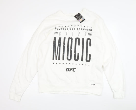 UFC Unisex Adults White Pullover Sweatshirt M