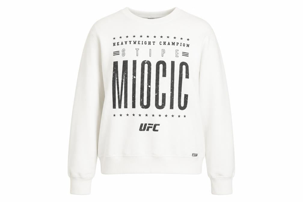 Unisex Adults UK M Regular UFC White Pullover Sweatshirt