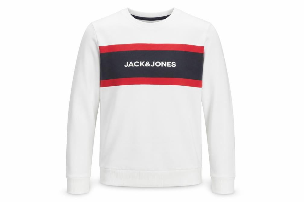 Teens UK 164 Regular JACK & JONES White Pullover Sweatshirt