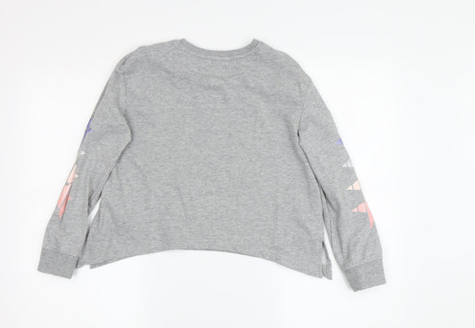 Converse Girls Grey Pullover Sweatshirt, 10-12 Years, Stars Design