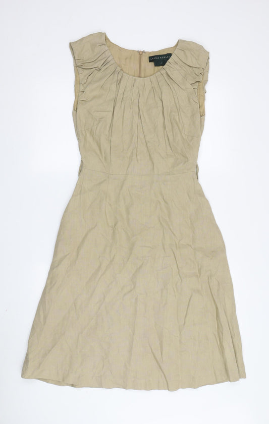 Laura Ashley Women's Beige A-Line Dress Size 8