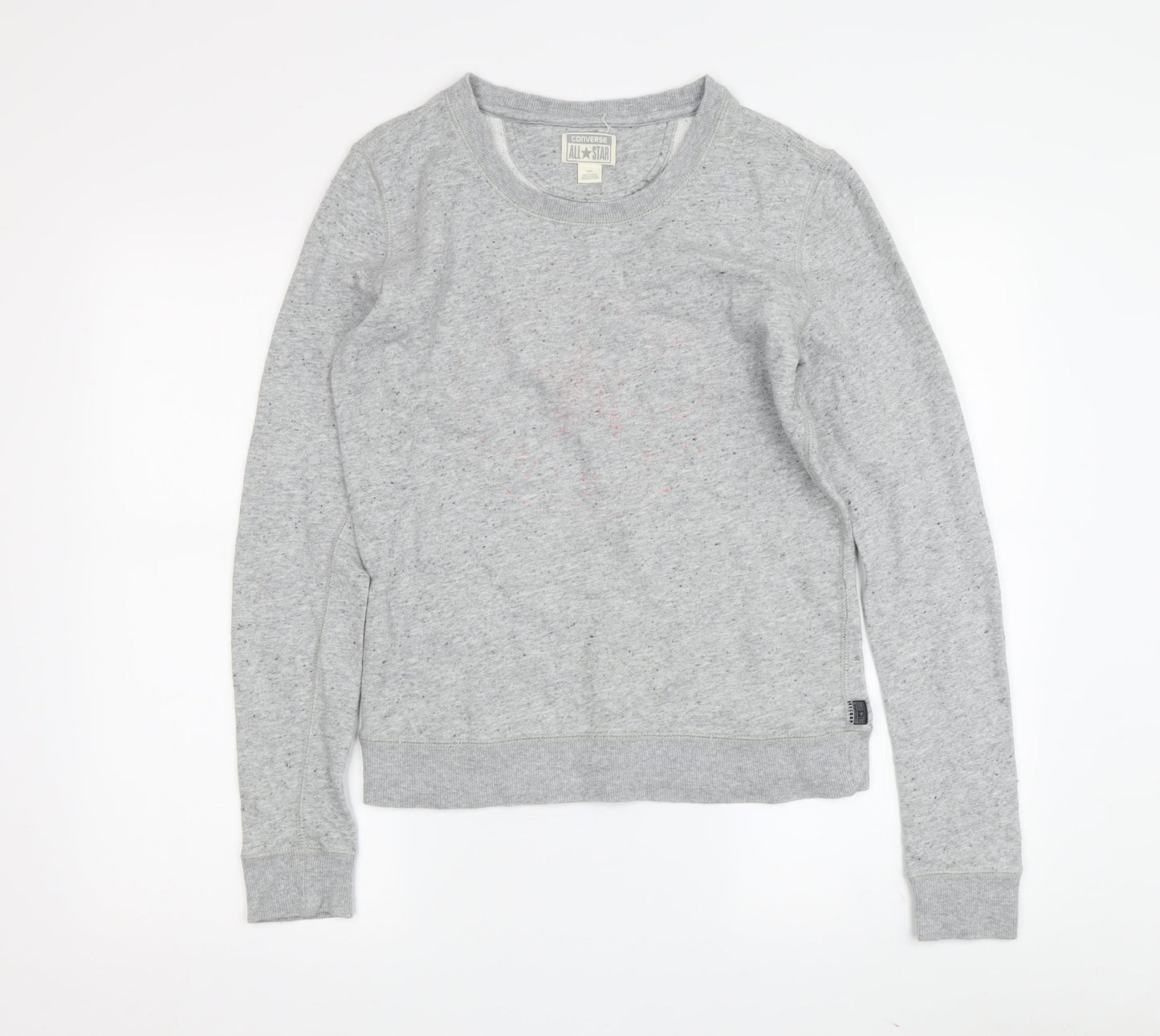 Converse Women's Grey Pullover Sweatshirt, S, Casual Knit