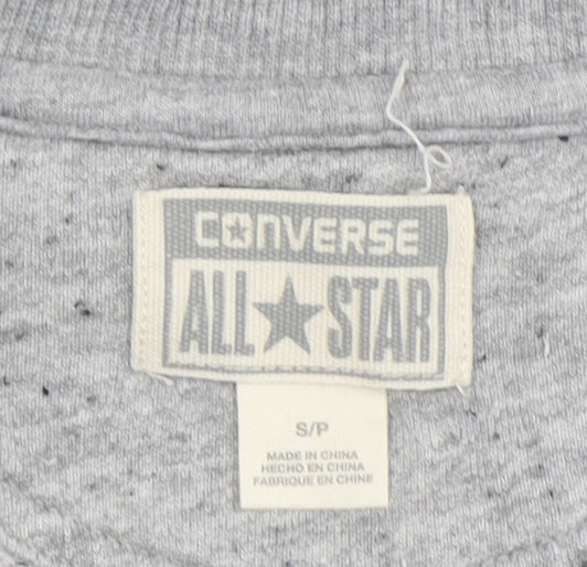 Converse Women's Grey Pullover Sweatshirt, S, Casual Knit