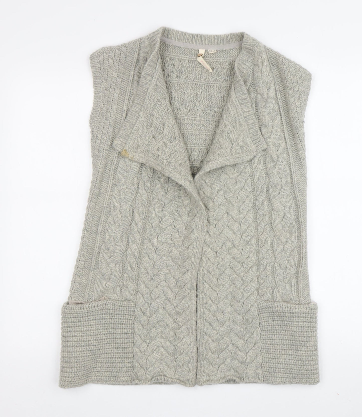 White Stuff Women's Grey Vest Size 8 Knit Button Accent