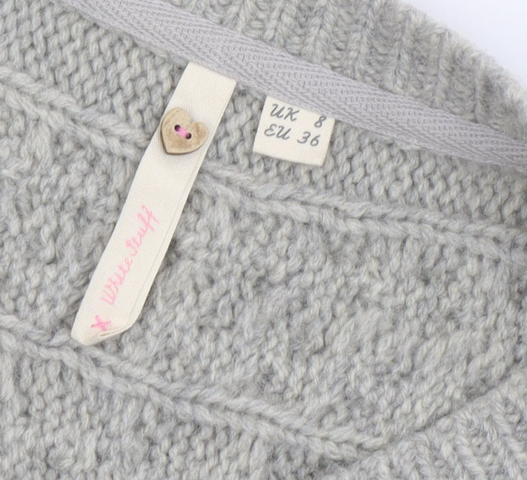 White Stuff Women's Grey Vest Size 8 Knit Button Accent