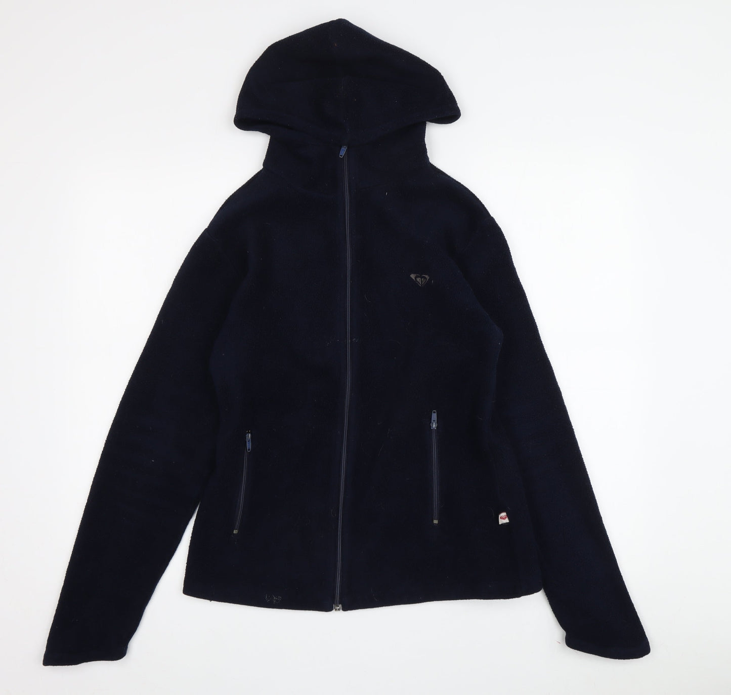 Quiksilver Unisex Hoodie Black Size 2 Full Zip Fleece