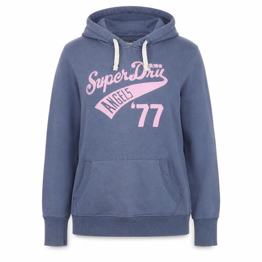 Womens UK M Regular Superdry Blue Pullover Hoodie
