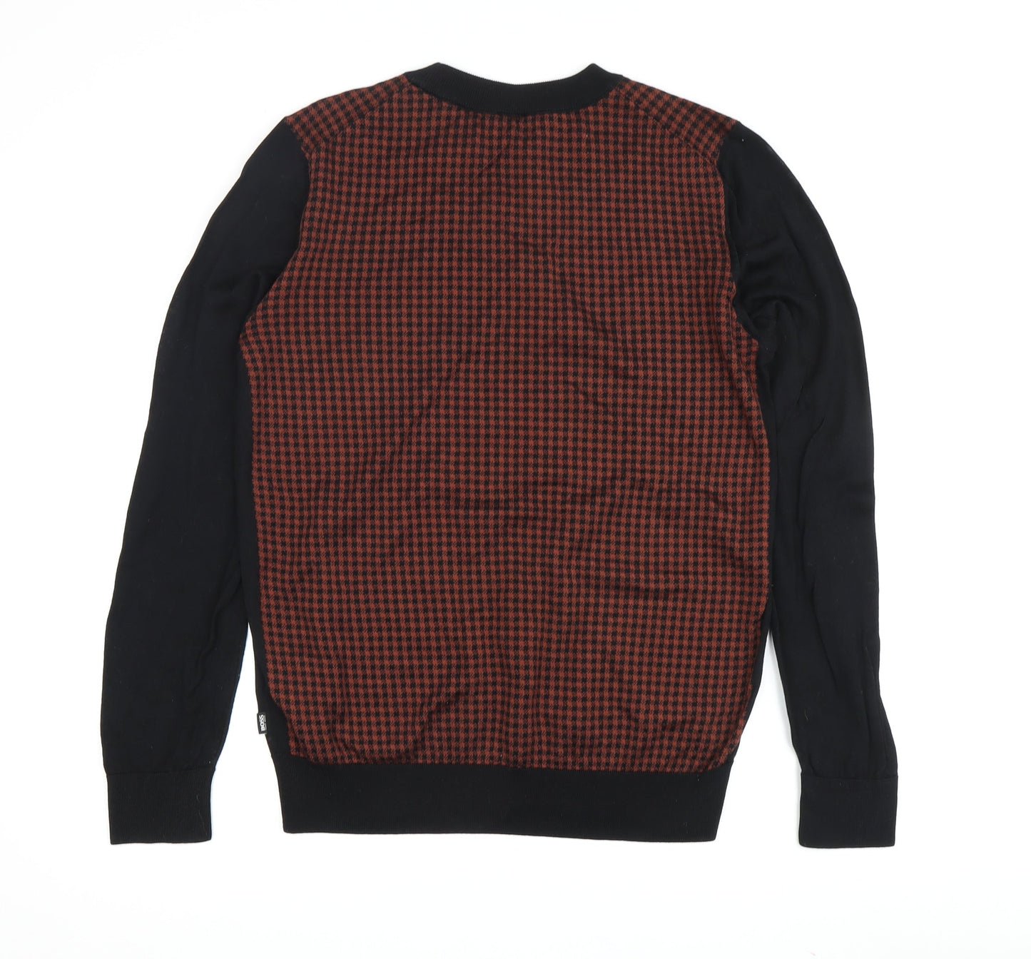 BOSS Men's Black Red Check Pullover Jumper M