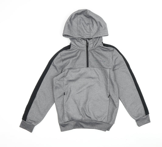 McKenzie Boys Grey 10-12 Hoodie with Half Zip and Hood
