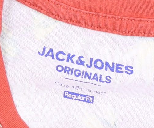 Jack & Jones Men's Orange Tropical T-Shirt, Size S