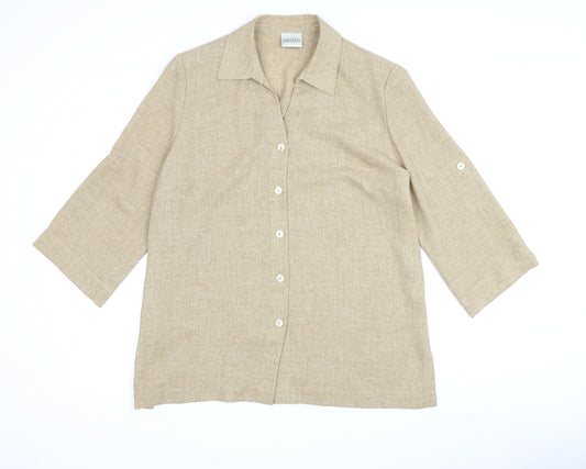 Eastex Women's Beige Button-Up Shirt Size 16