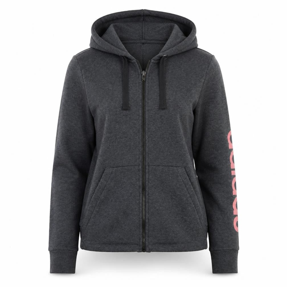 Womens UK 8 Regular adidas Grey Full Zip Hoodie
