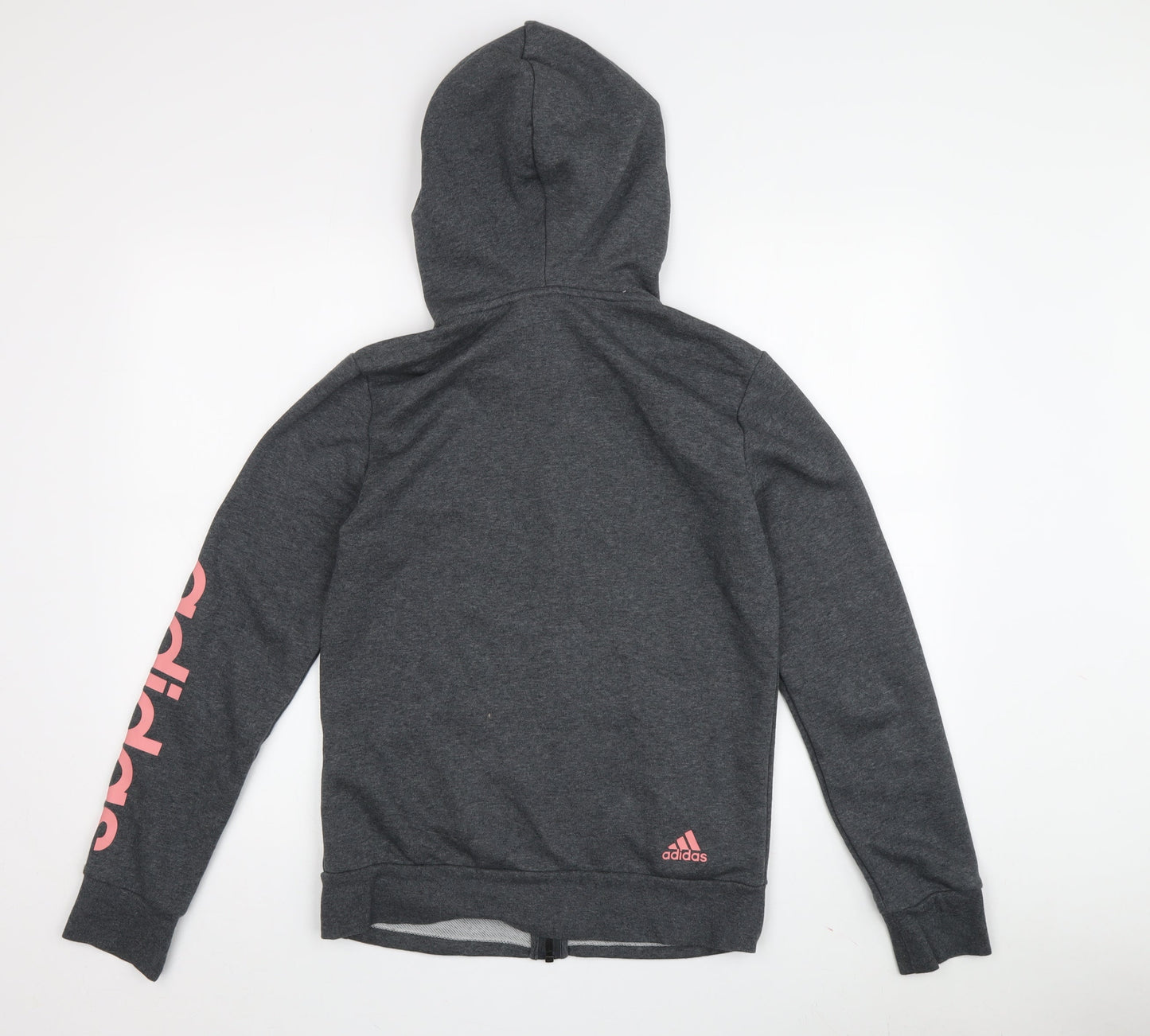 Adidas Women's Grey Full Zip Hoodie Size 8