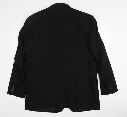 Pierre Cardin Men's Black Blazer 42 Classic Wool