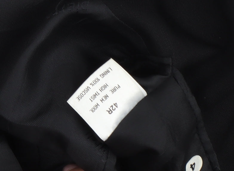 Pierre Cardin Men's Black Blazer 42 Classic Wool