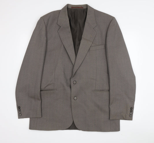 Centaur Men's Brown Wool Blazer, Size 42, Regular Fit