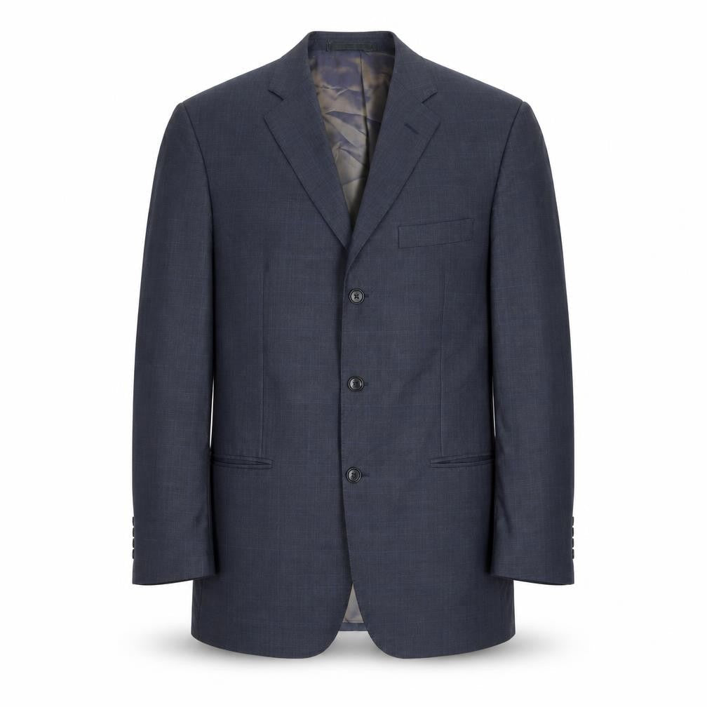 Mens 42 Chest Regular Jaeger Blue Three-Button Suit Jacket