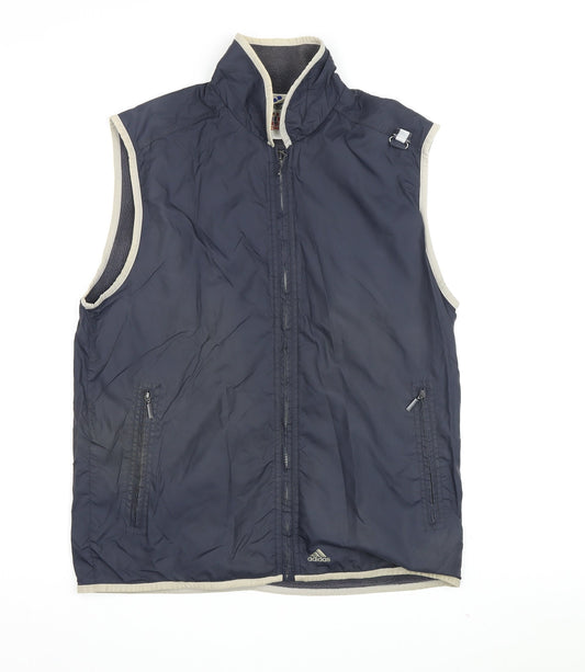 Adidas Men's Blue Waistcoat, 36, Full Zip Casual