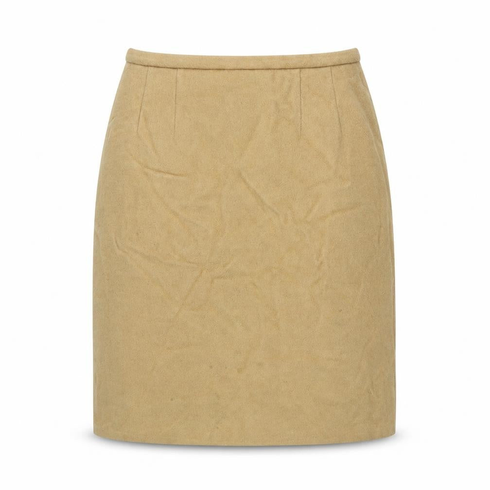 Jaeger Women's Beige Knee Length Wool Pencil Skirt