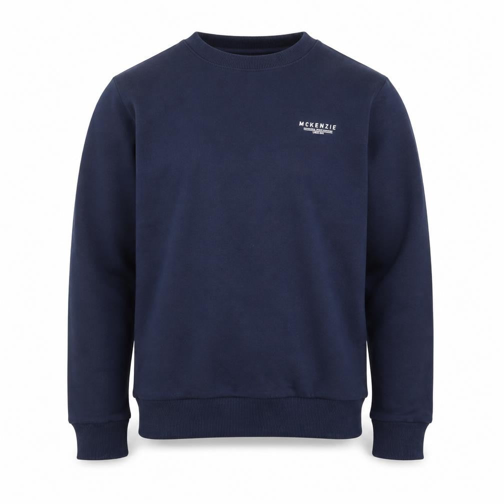 Front view of McKenzie boys’ blue pullover sweatshirt 12-13 years