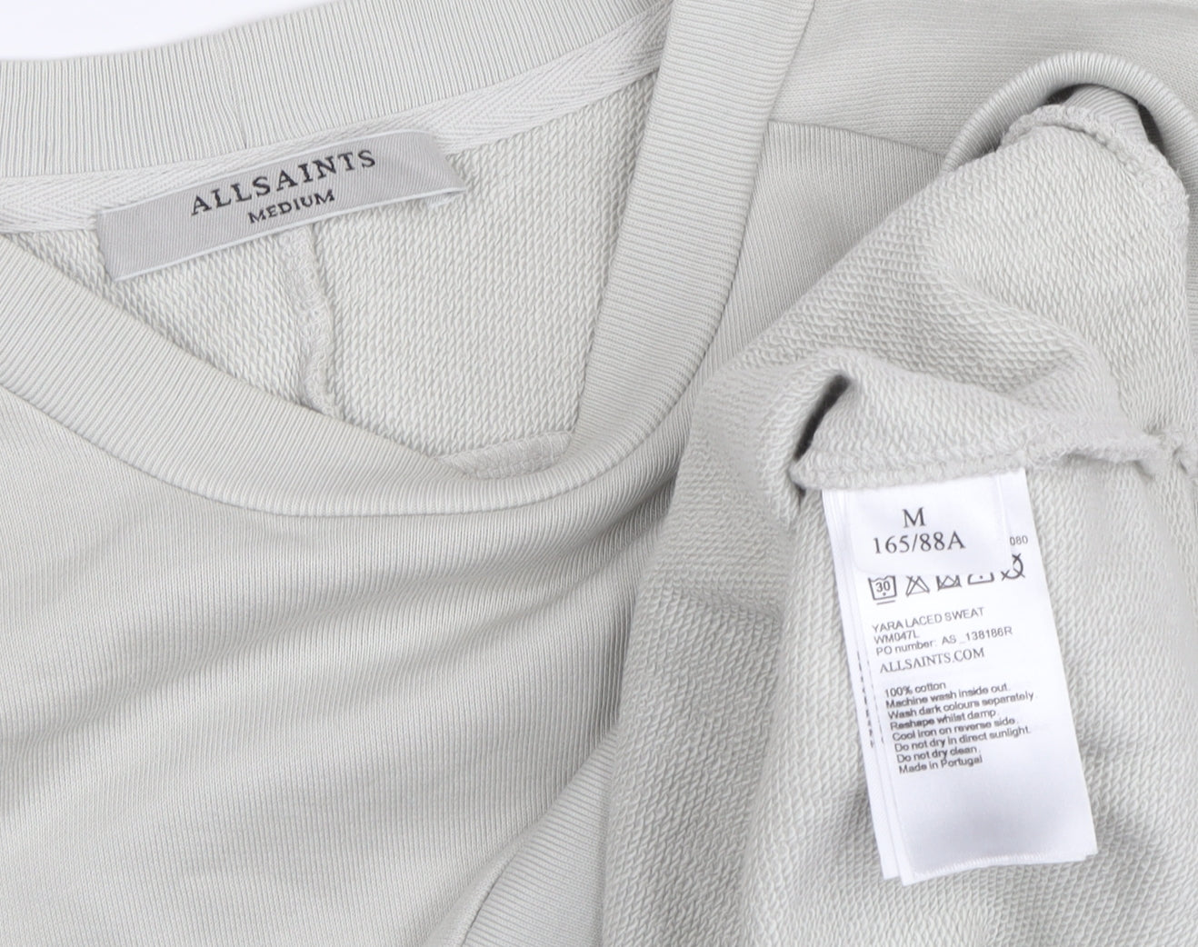 AllSaints Women Beige M Laced Pullover Sweatshirt