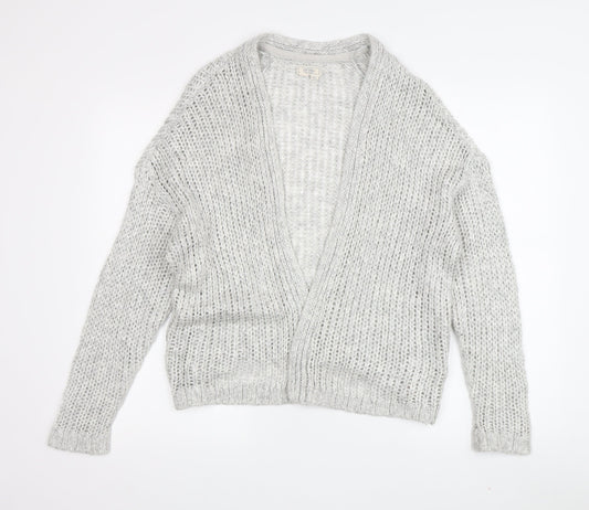 Fat Face Women's Grey Chunky-Knit Cardigan Size M