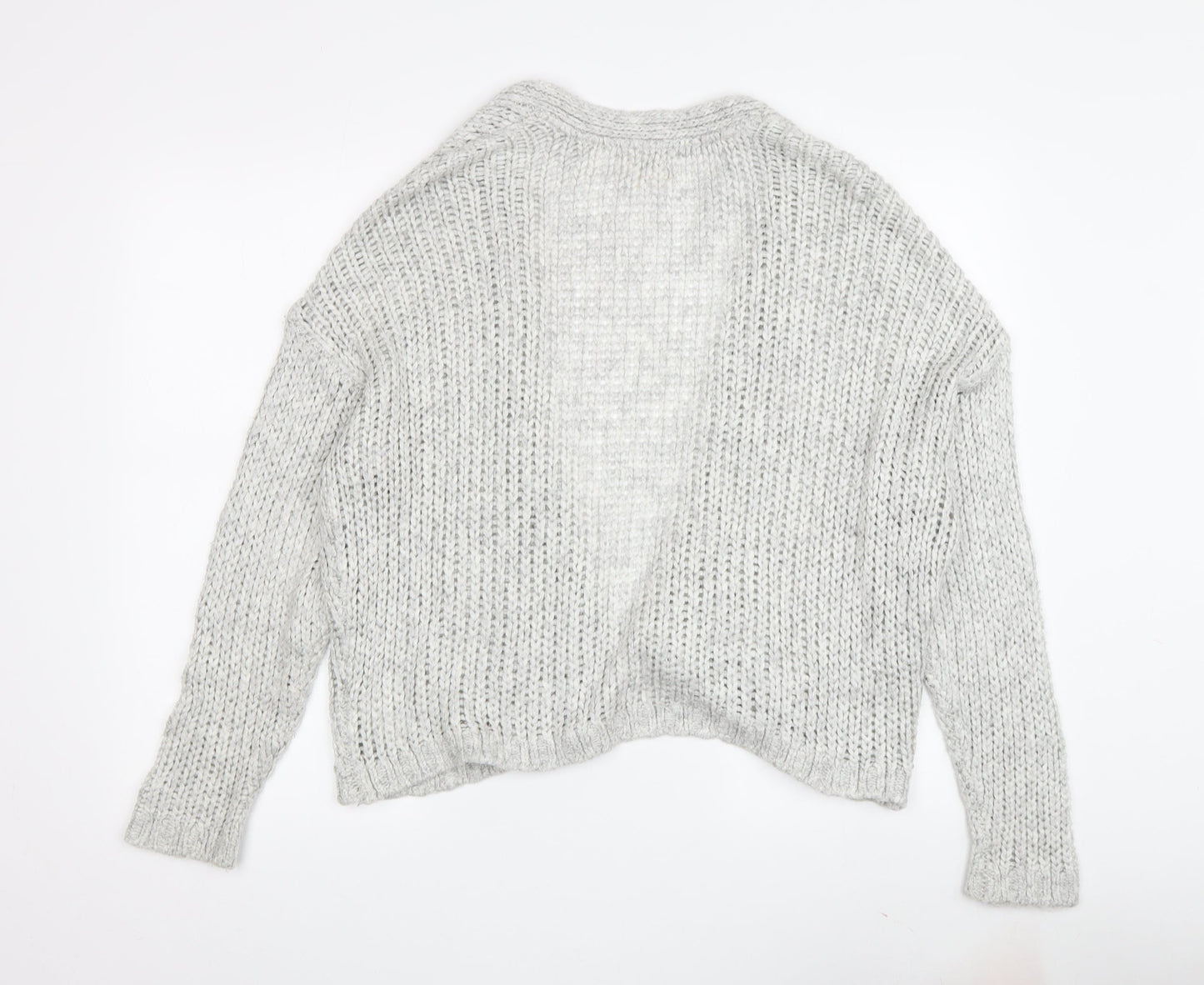 Fat Face Women's Grey Chunky-Knit Cardigan Size M