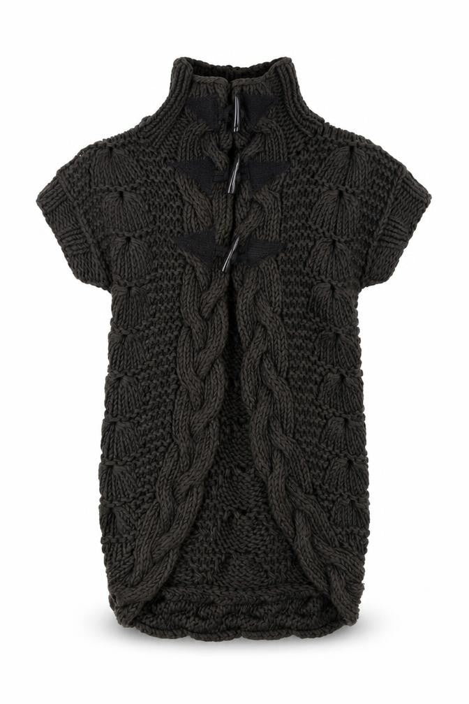 Womens UK S Relaxed Ted Baker Black Cape Cable-Knit