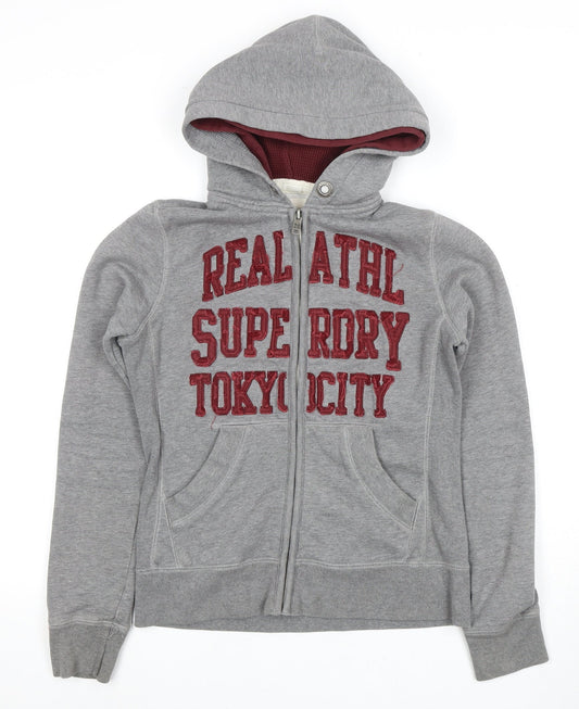 Superdry Womens Grey Hoodie, XS, Full Zip
