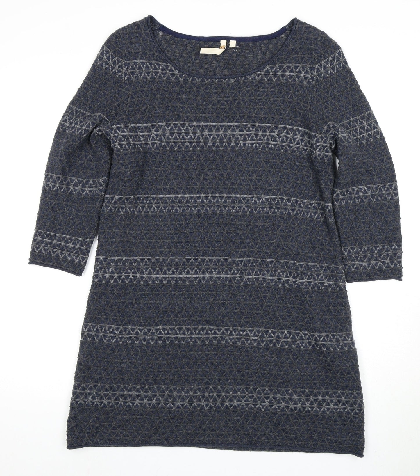 White Stuff Women's Blue Geometric Knee Length Shift Dress