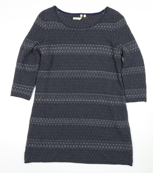 White Stuff Women's Blue Geometric Knee Length Shift Dress