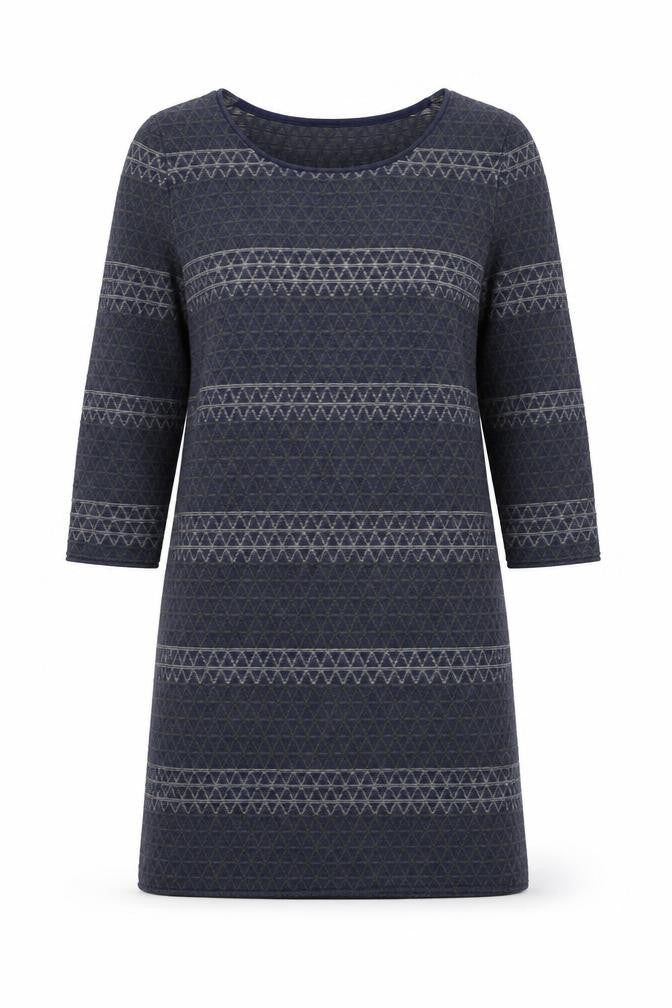 White Stuff Women's Blue Geometric Knee Length Shift Dress
